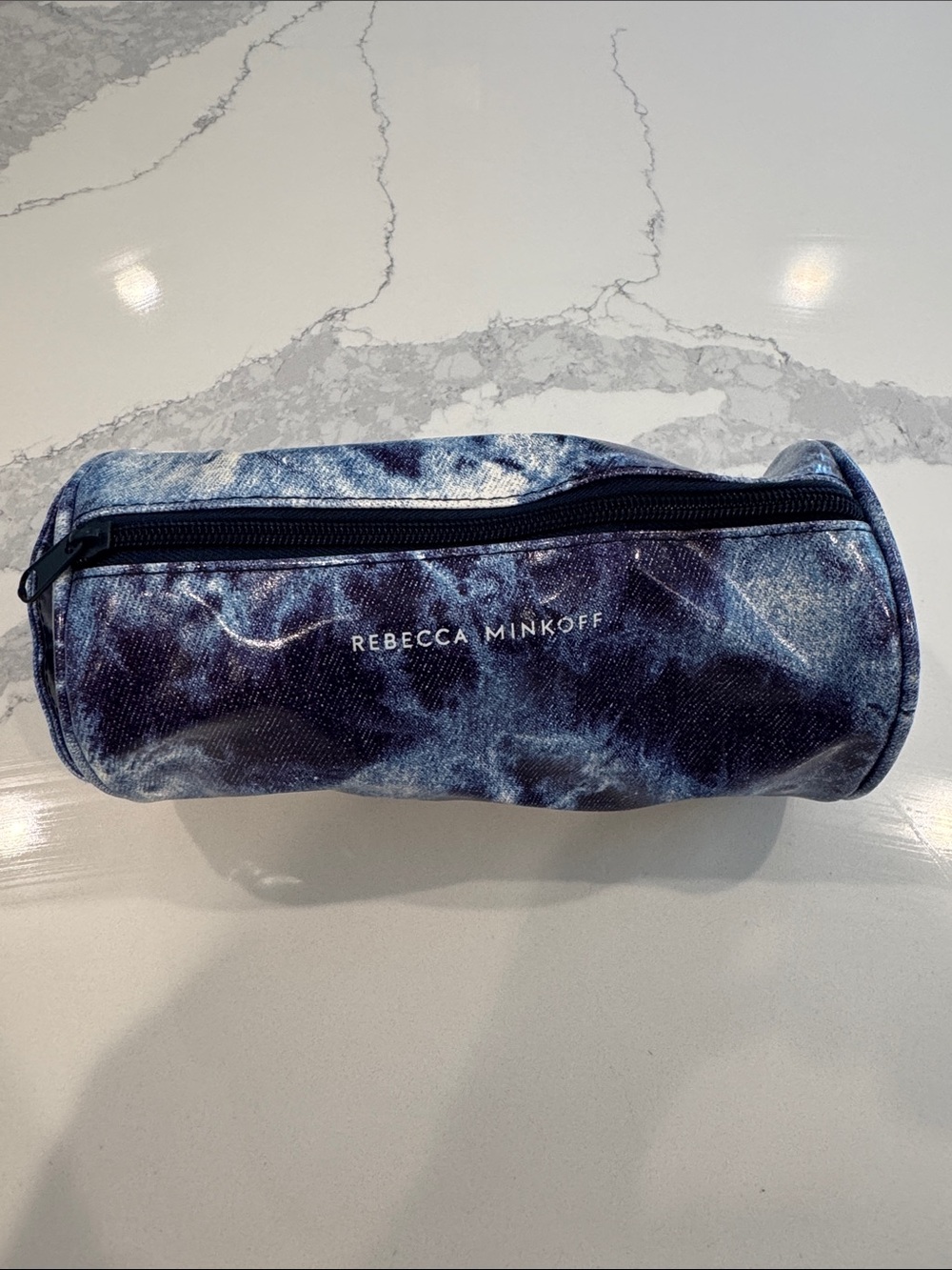 Rebecca Minkoff Blue Tie-Dye Cylinder Pouch